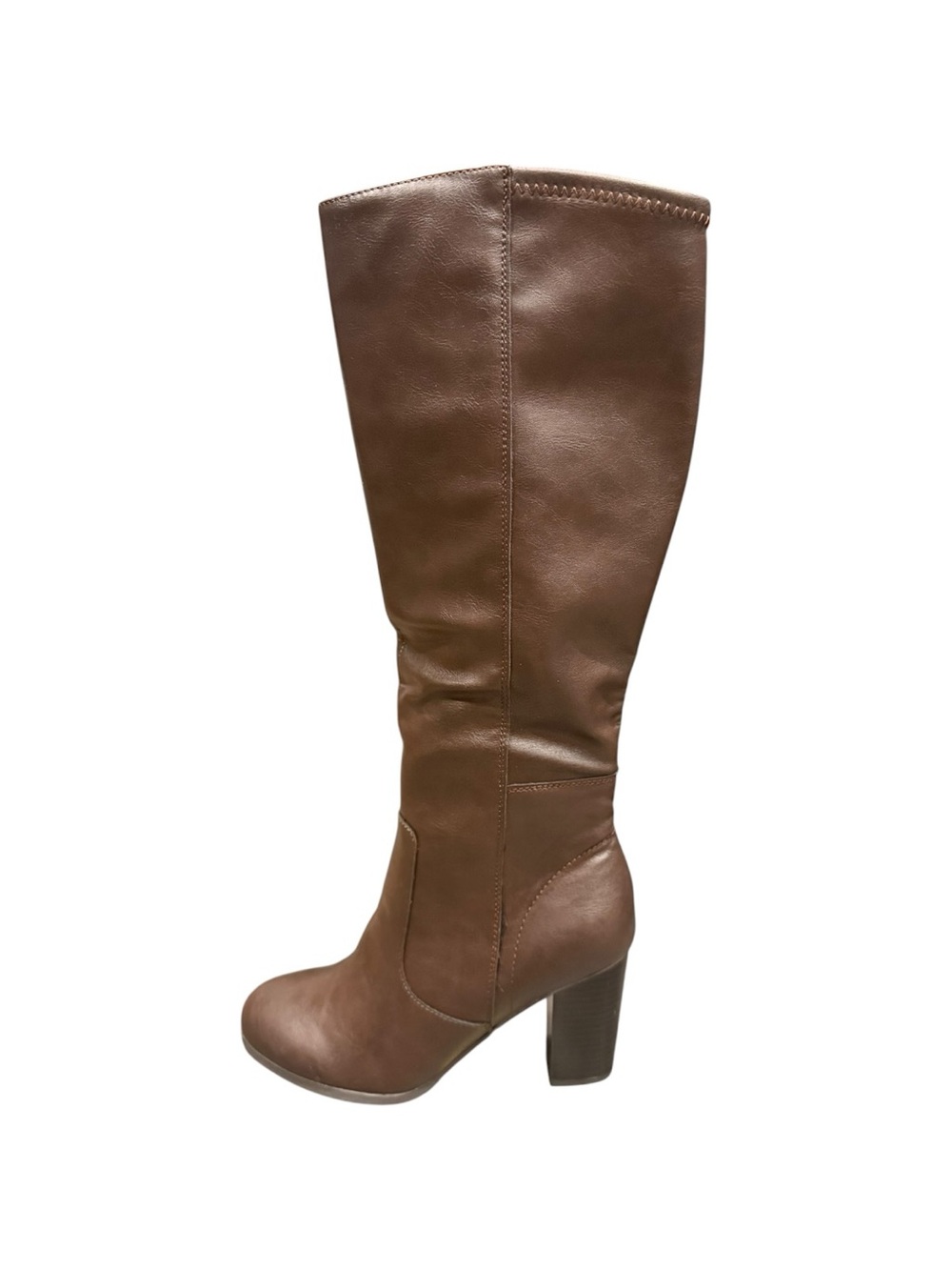 Style & Co Addyy Knee High Boots Chocolate Brown Block Heel Wide Calf Size 6M Ne
